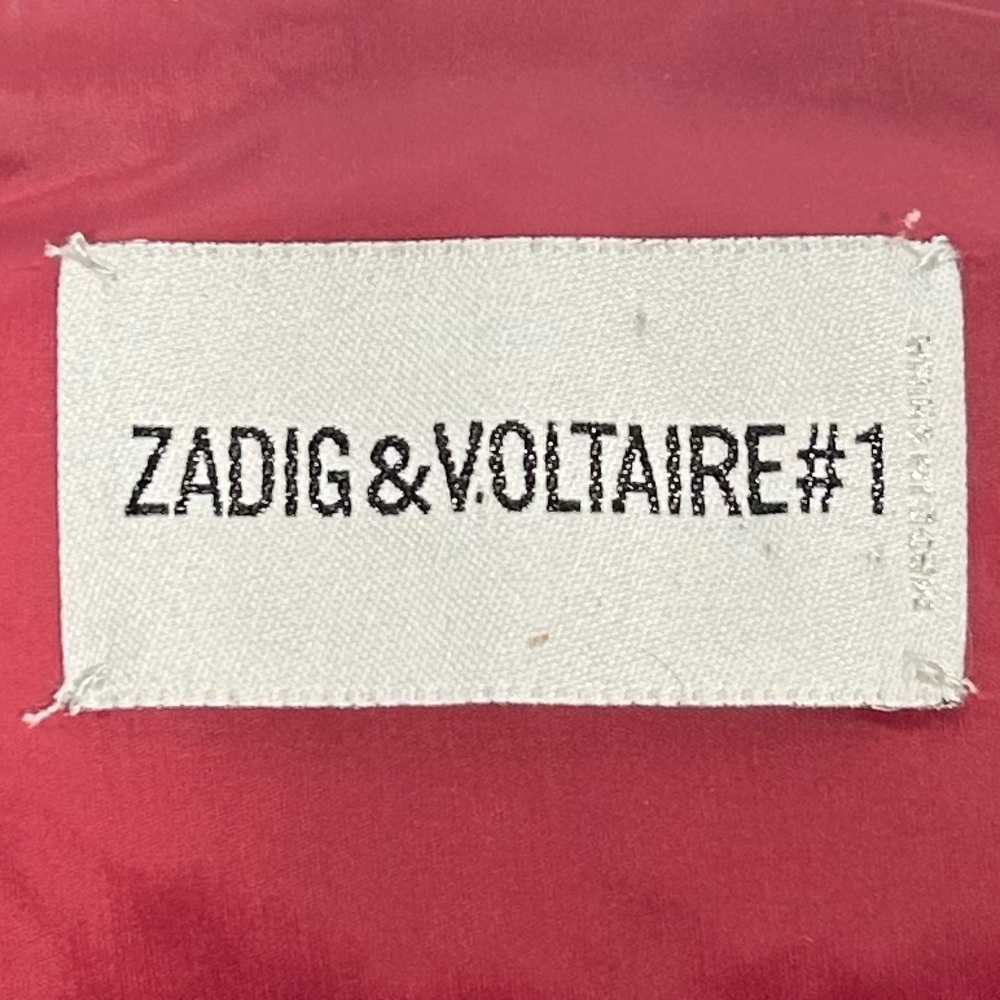 Zadig & Voltaire Fall/Winter 2020 Biker Puffer Vest Jacket Size M Black/Burgundy - Picture 9 of 10